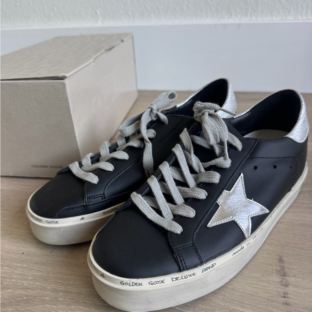 NIB Golden Goose Black Sneakers with Metallic Star size 38